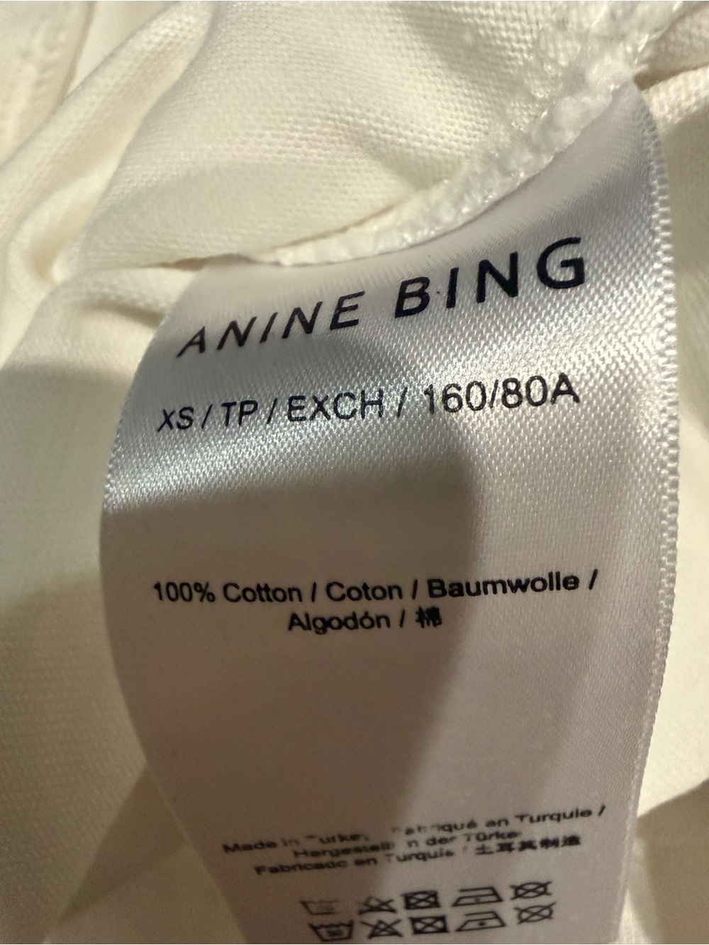 Anine Bing White Tee with Black Logo - Picture 2 of 2